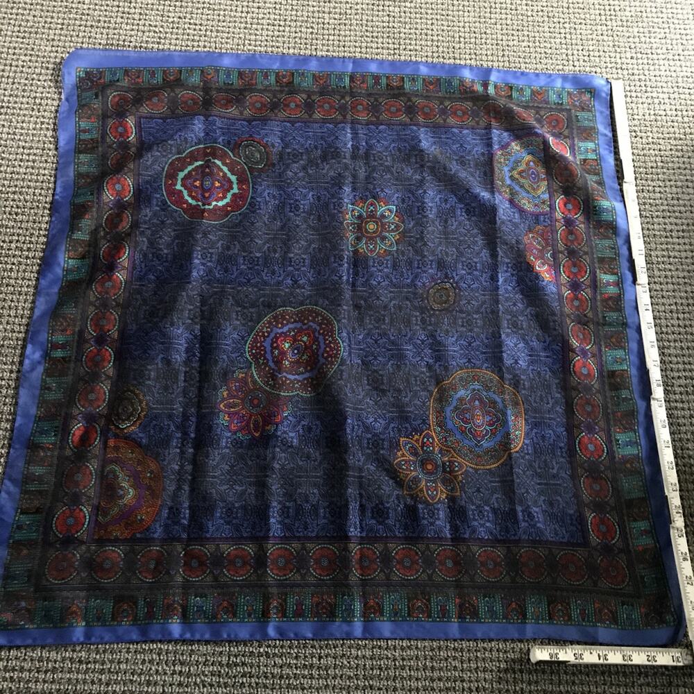 28” Blue Paisley Scarf
